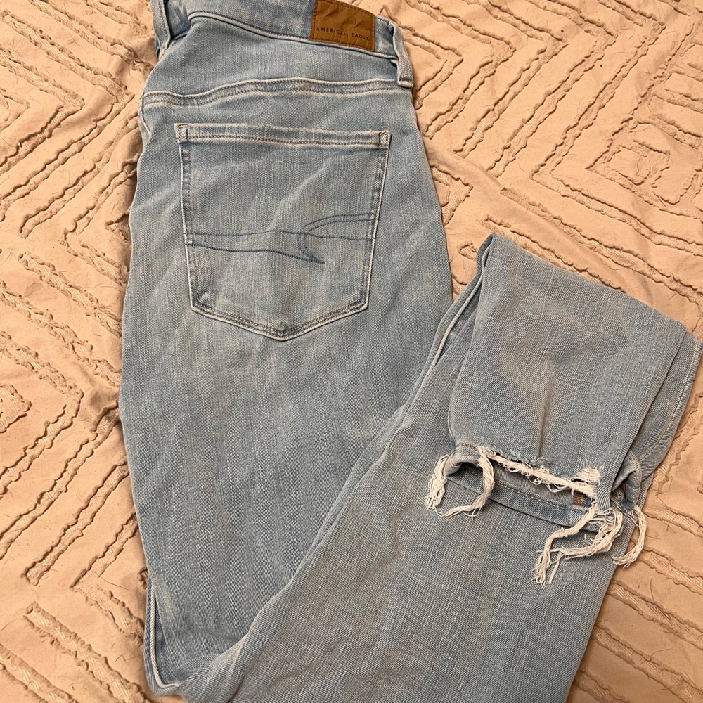 Light Blue Distressed Women Jeans